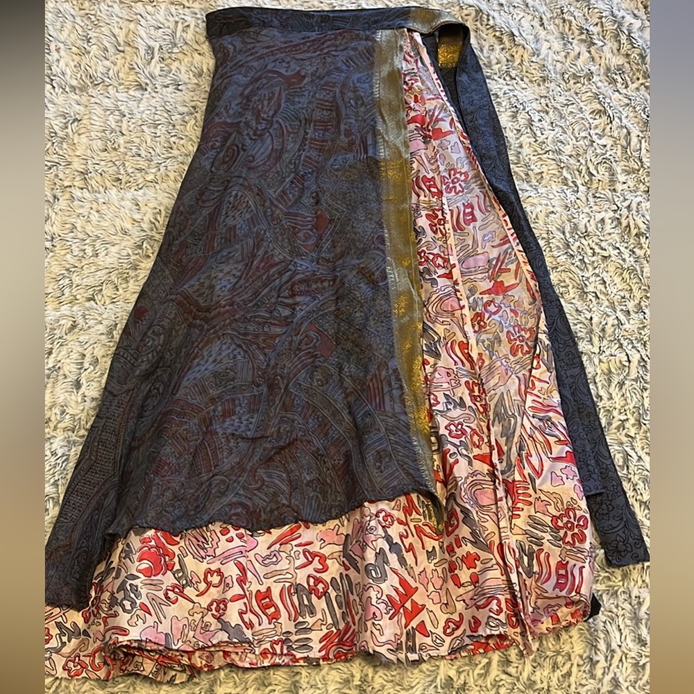 100% Silk wrap skirt